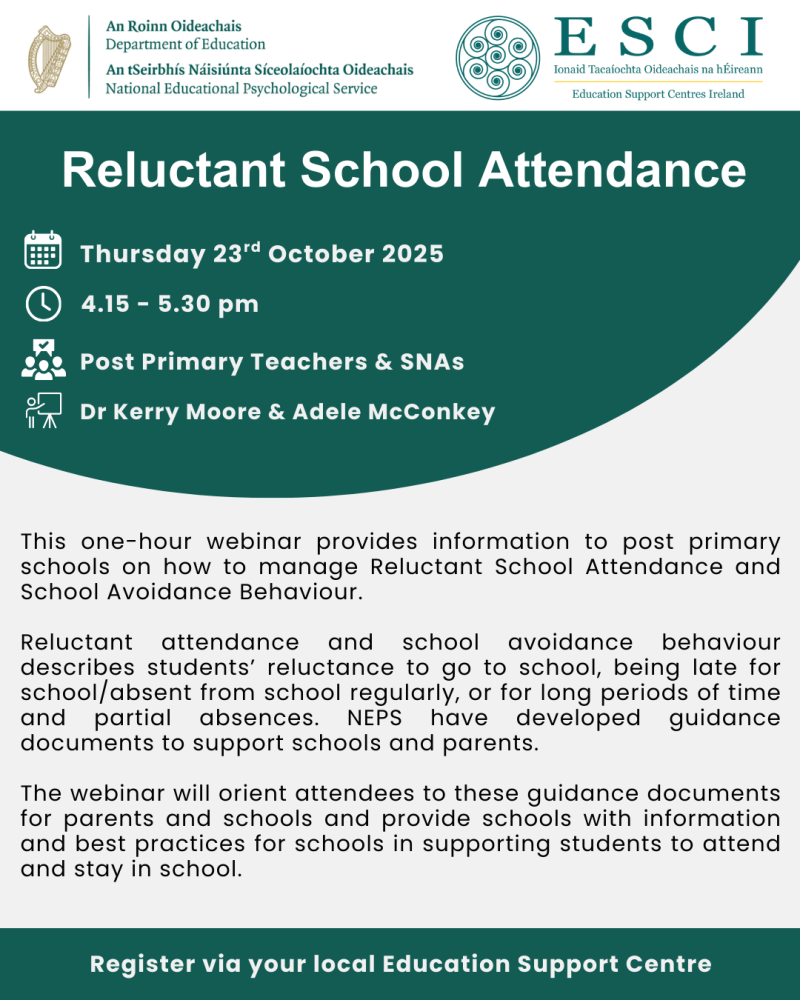 reluctant school attendance 23rd oct pp1