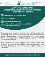 An Overview of the RACE (Reasonable Accommodations in Certificate Examinations) Scheme