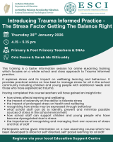 Introducing  Trauma  informed  practice – the  stress factor  getting the  balance right