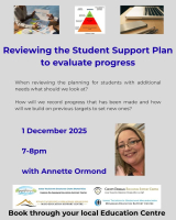 Reviewing the Student Support Plan to evaluate progress
